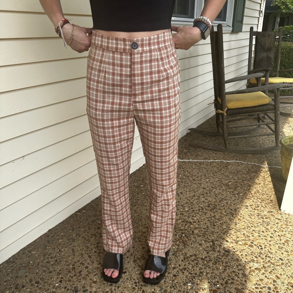 Plaid High Waisted Pants
